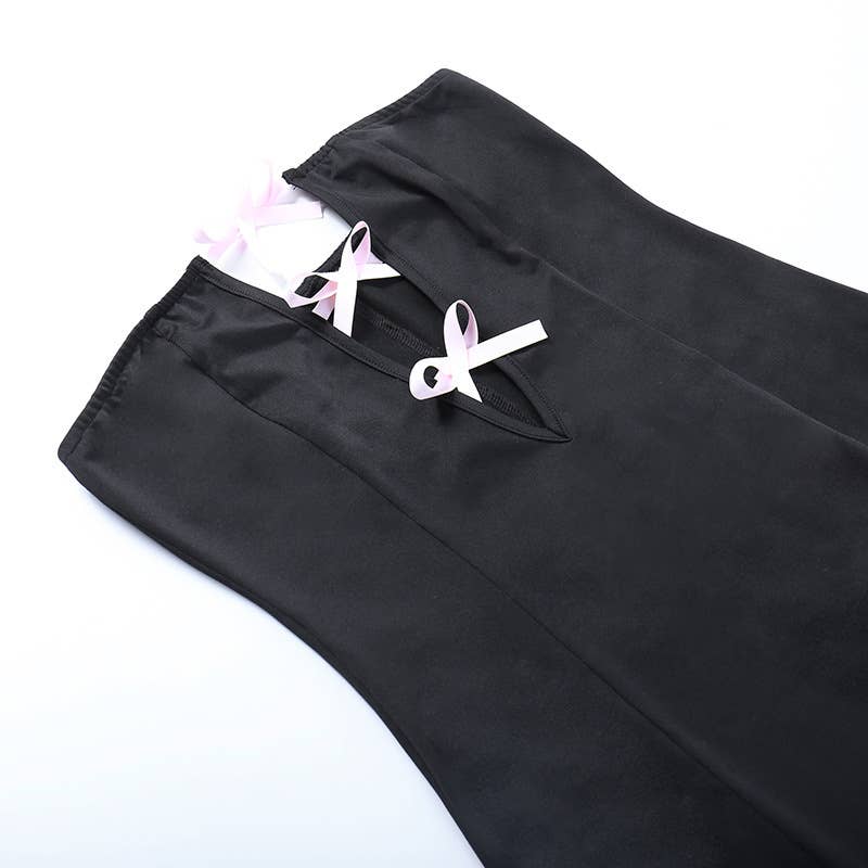 Bow Knot Cutout Strapless Bodycon Dress