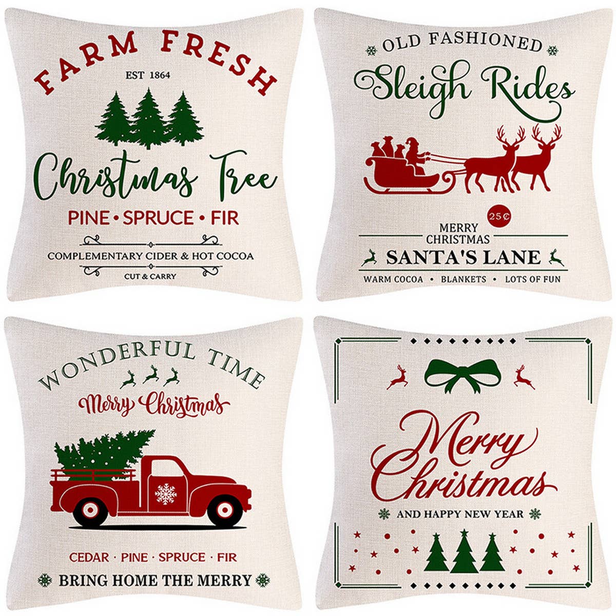 2024 NEW LETTER PRINT WINTER CHRISTMAS PILLOWCASE_CWMM1400