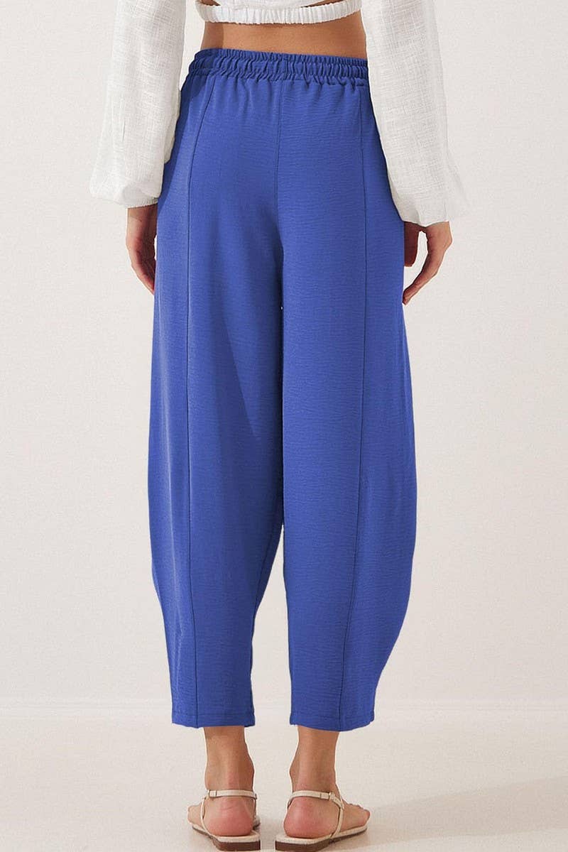 CWBLP01036_HIGH WAIST DRAWSTRING POCKET CROPPED PANTS