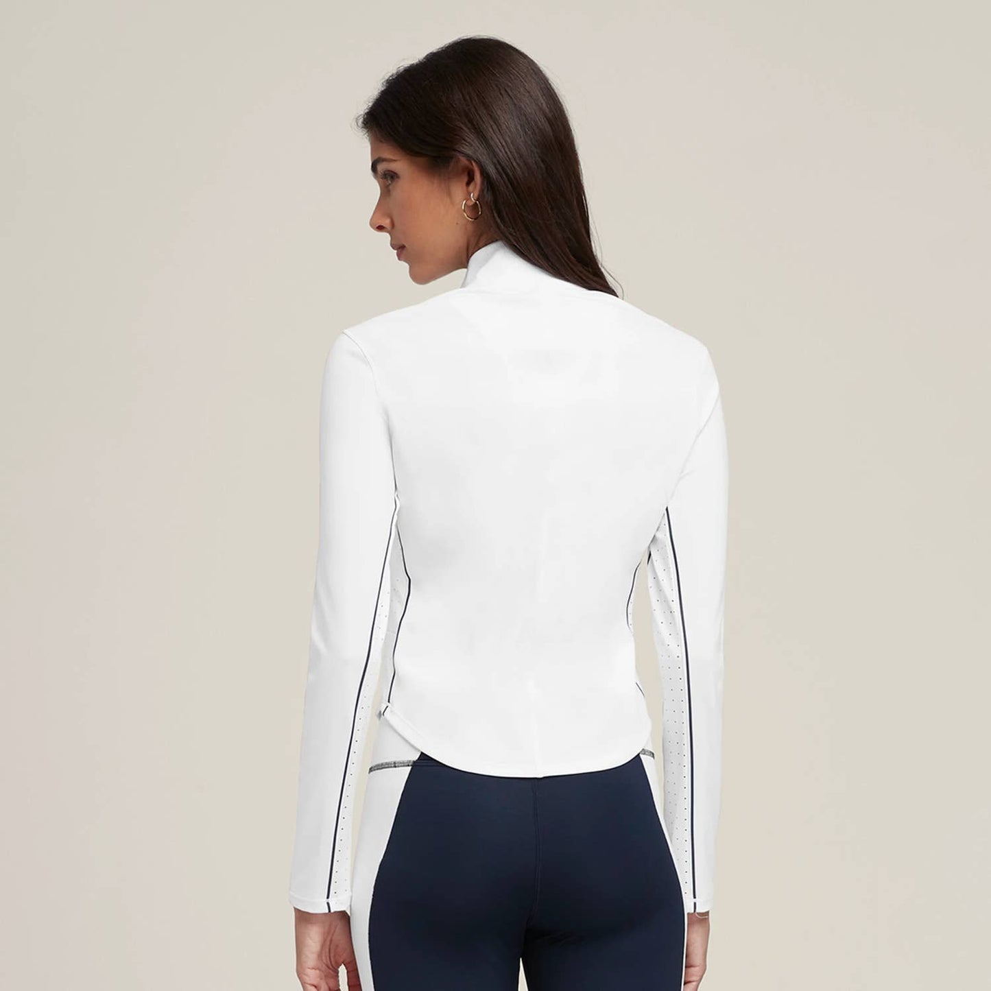 Form-fitting sports zipper golf and tennis top