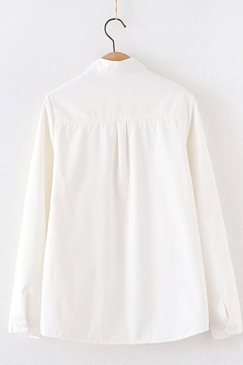 CWTSTL2246_PLUSH PURE COTTON LITERARY FRESH LONGSLEEVE SHIRT