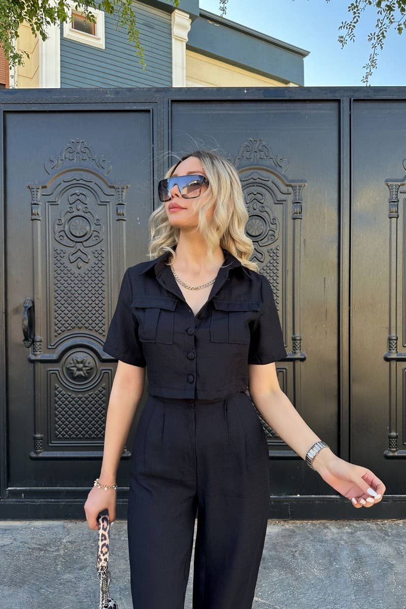 CWSS1063_SUMMER ELEGANT CASUAL WOMEN'S TWO-PIECE SUIT