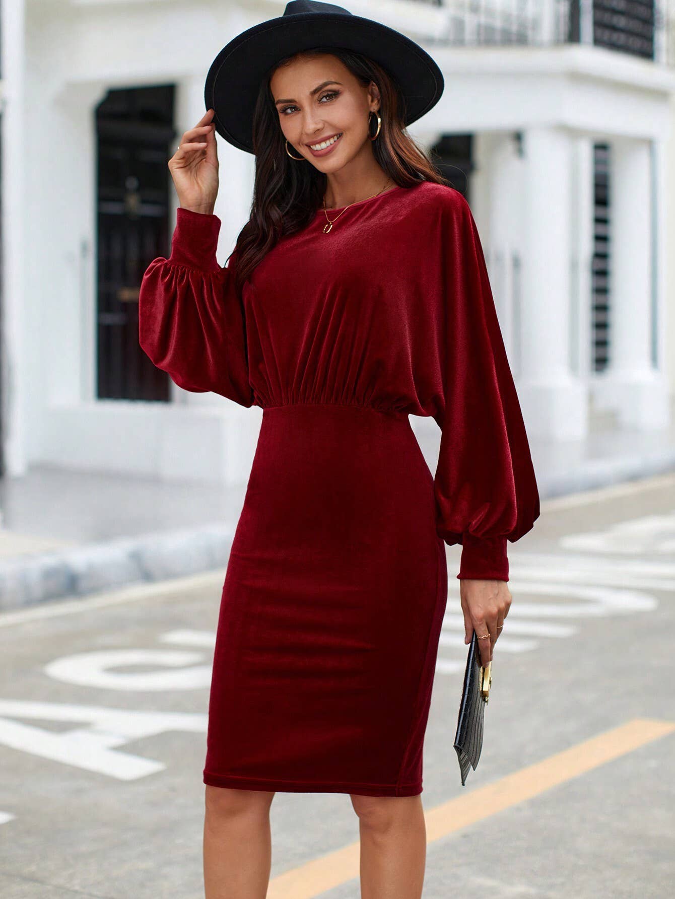 ELEGANT CREW NECK HIGH WAIST SHORT DRESS