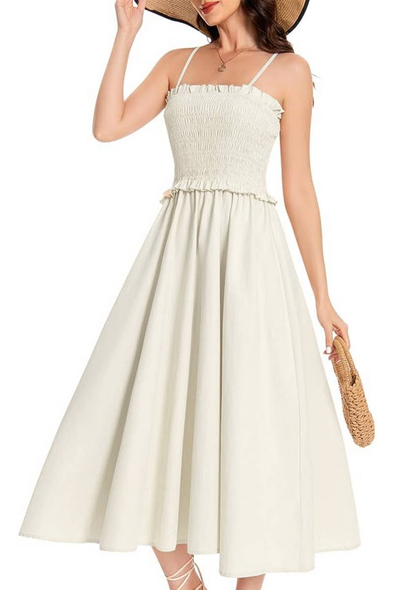 CWDMD5855_SOLID SLIM FIT WAIST TIE STRAP MAXI DRESS