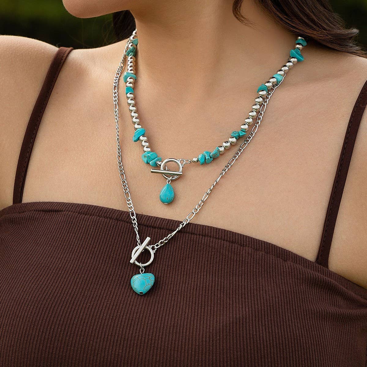 PUNK ALLOY MULTI-LAYER CLAVICLE CHAIN NECKLACE_CWMM3149