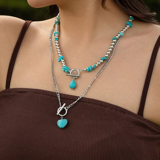 PUNK ALLOY MULTI-LAYER CLAVICLE CHAIN NECKLACE_CWMM3149