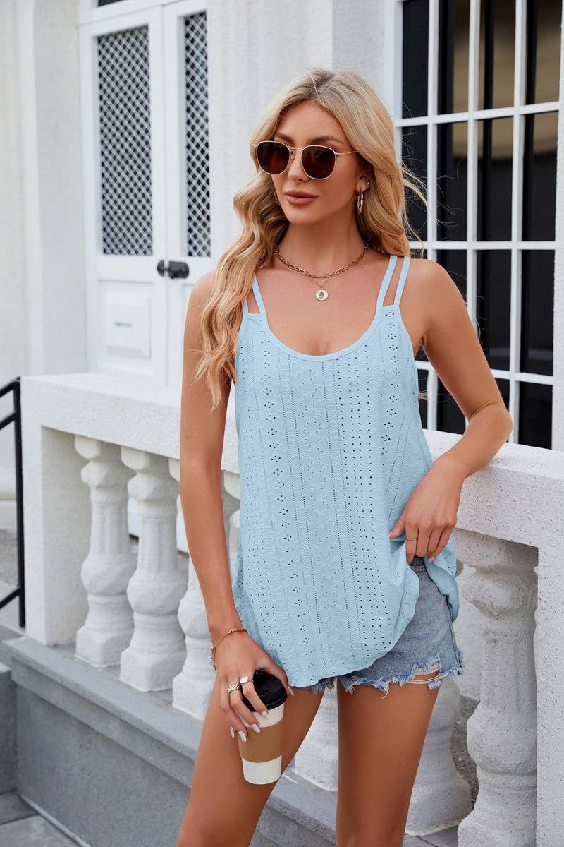 CWTTSL0228_Sleeveless Double Strap Knit Top