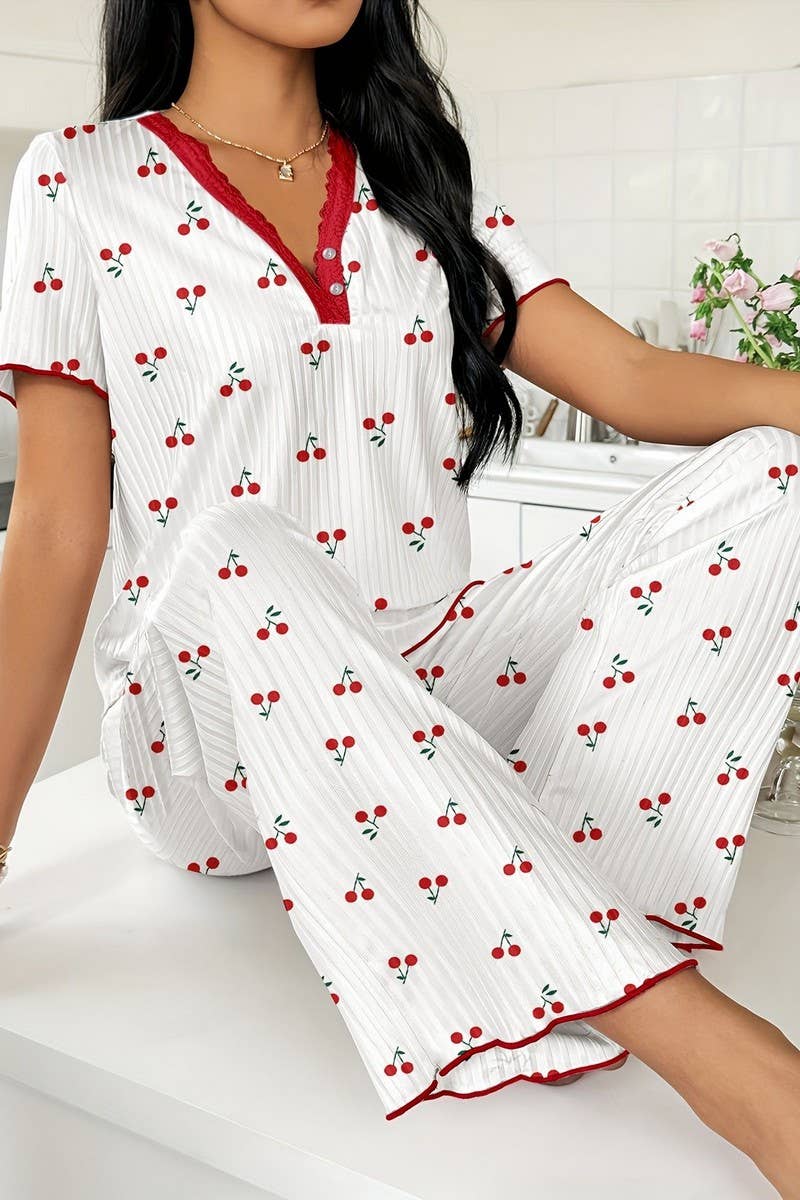 CWSPJ00483_PRINTED SHORT SLEEVE TOP AND PANTS LOUNGEWEAR