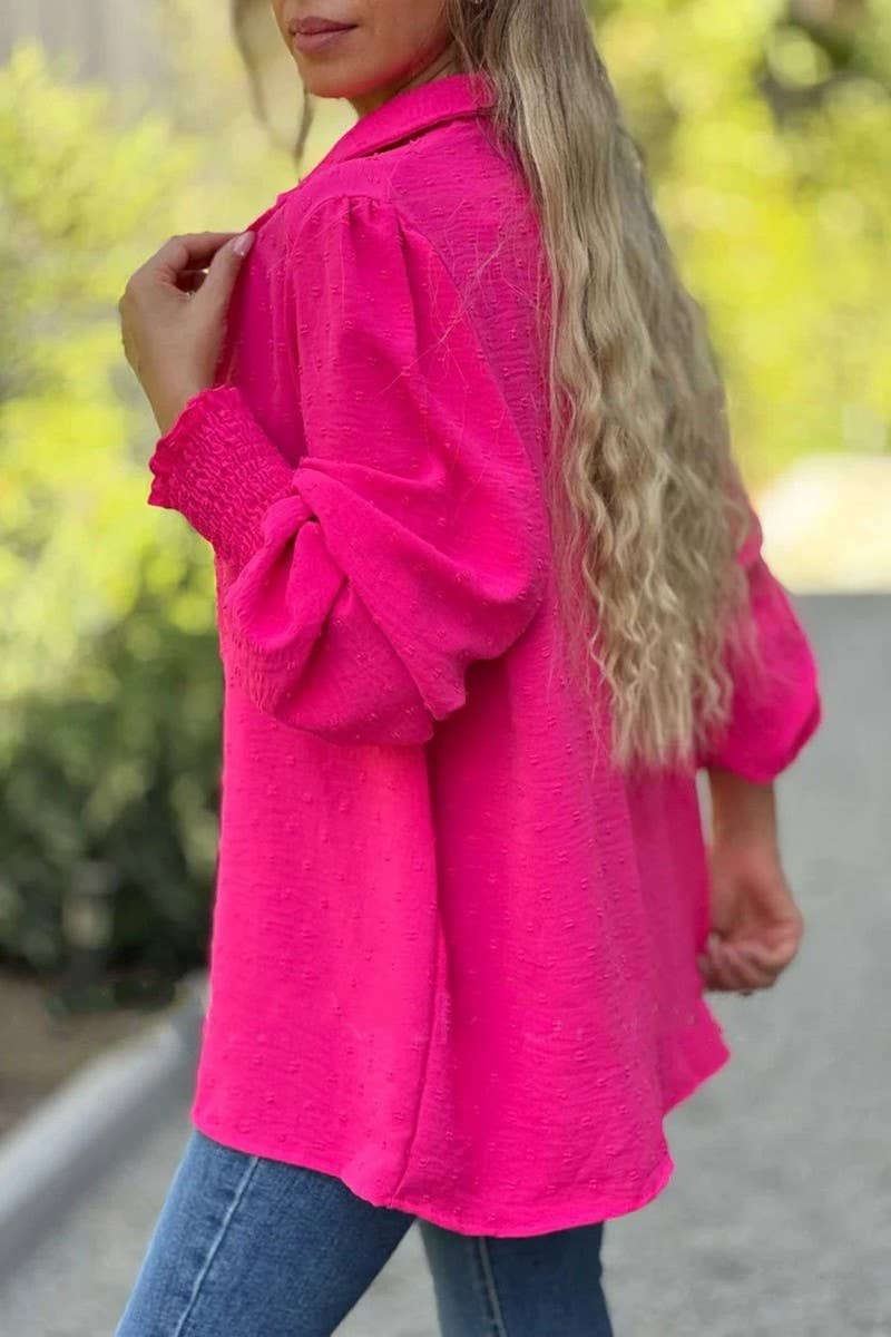 CWTBLL01201_2025 CASUAL LOOSE FIT BUTTON DOWN POLO SHIRT