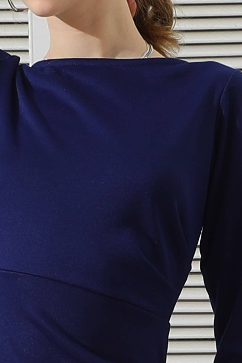 CWDMD811-P_PLUS SIZE ROUND NECK BODYCON PENCIL DRESS