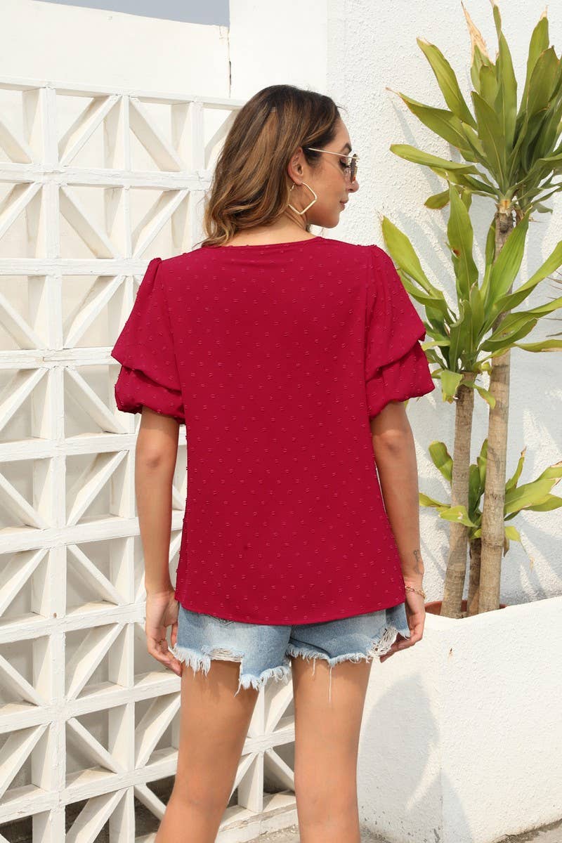 CWTBLS0811_LOOSE CASUAL VACATION T-SHIRT