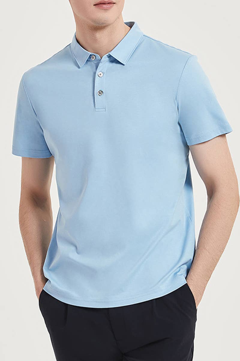 CWTBLS1788_SIMPLE SOLID COLOR ALL-MATCH MEN'S GPOLO SHIRT