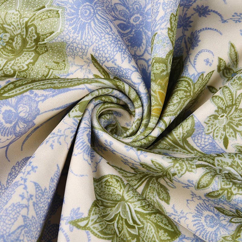 Elegant air mesh print slim-fit top dress