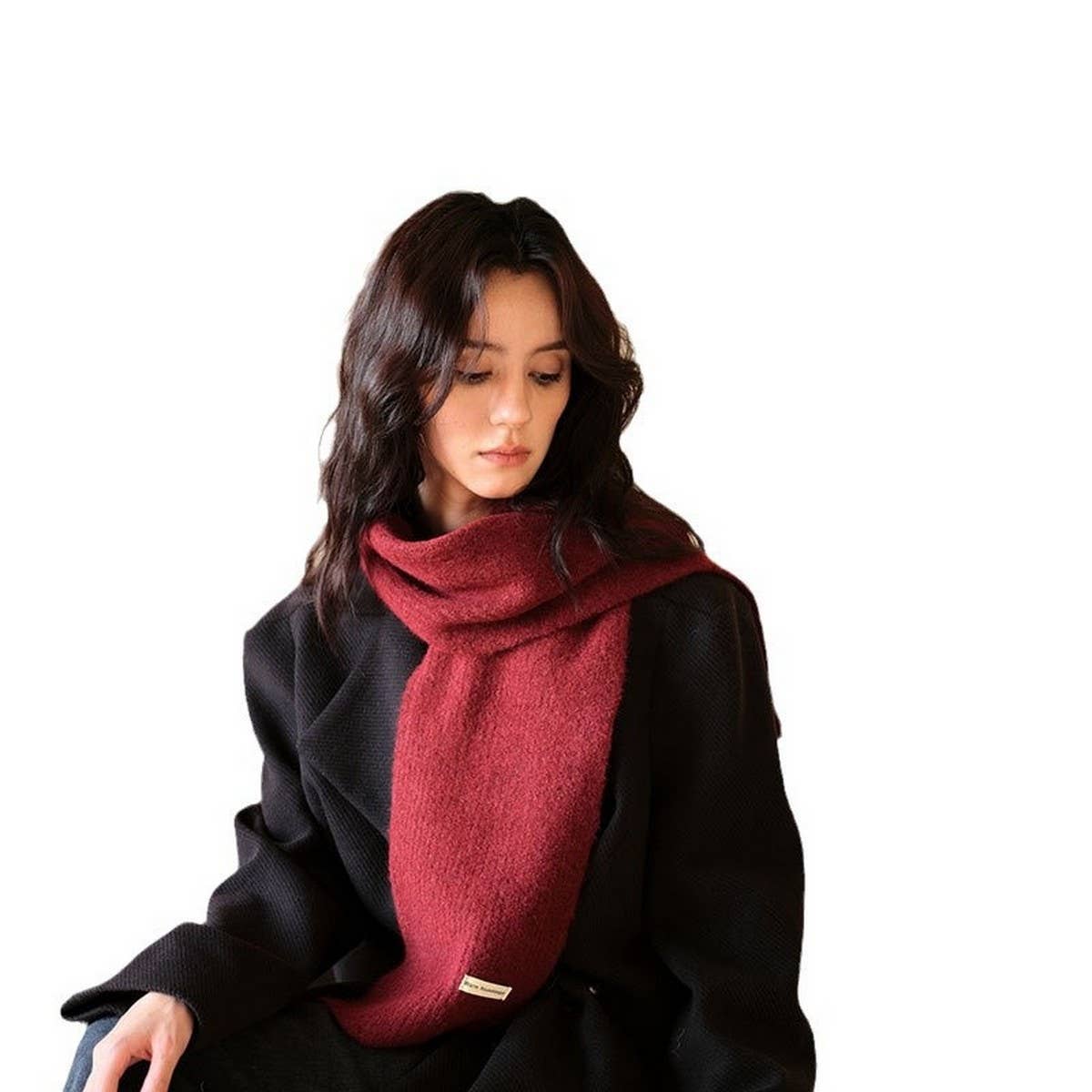 Winter solid wool blend scarf - soft and versatile