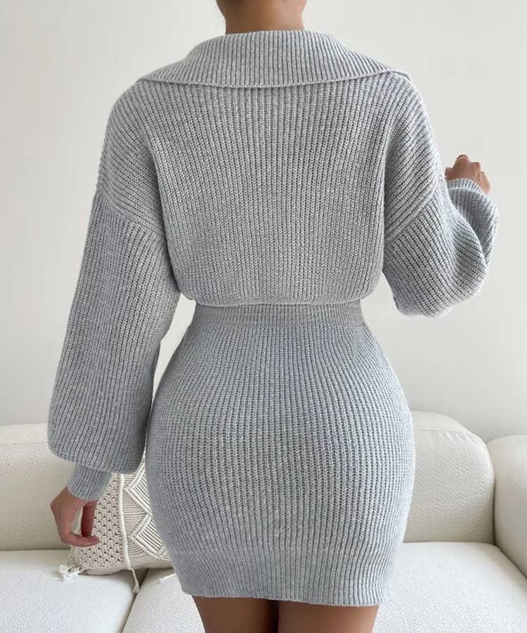 A CASUAL SLOUCHY COMMUTER LAPEL SLEEVES DRESS