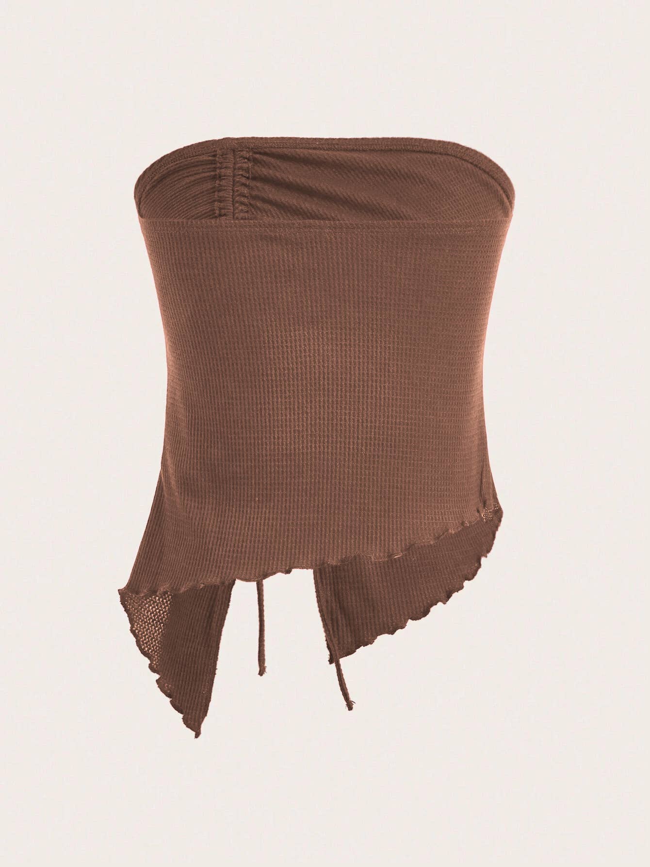 DRAWSTRING SPLIT IRREGULAR WAFFLE TOP