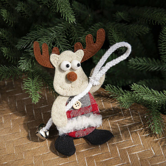 Colorful Fabric Santa Reindeer Xmas Tree Decor
