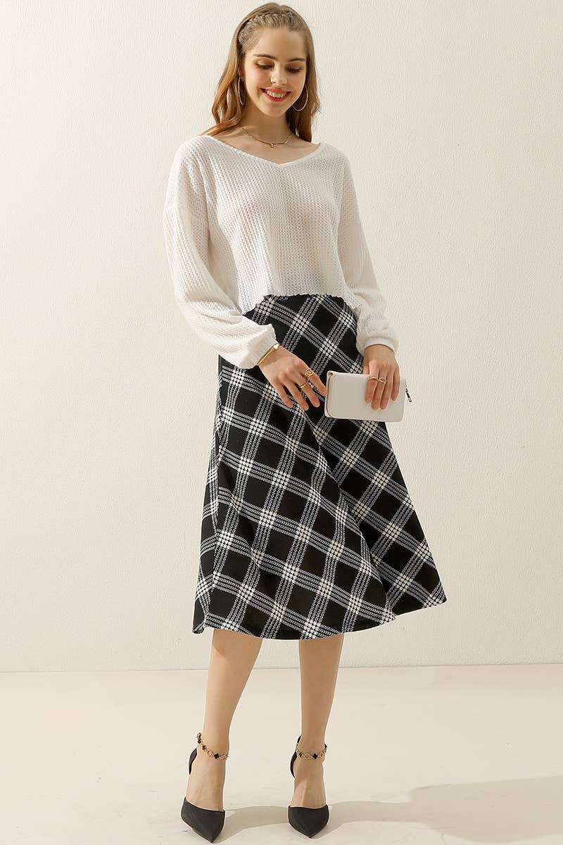 CWTTL1469_V-Neck Long Sleeve Knit Top