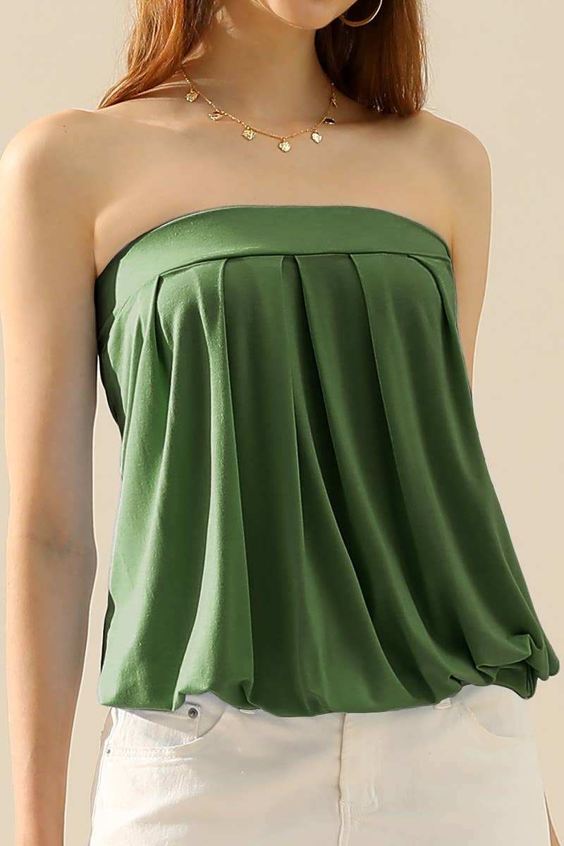 AWTTSL130_Basic Sleeveless Pleated Tube Top