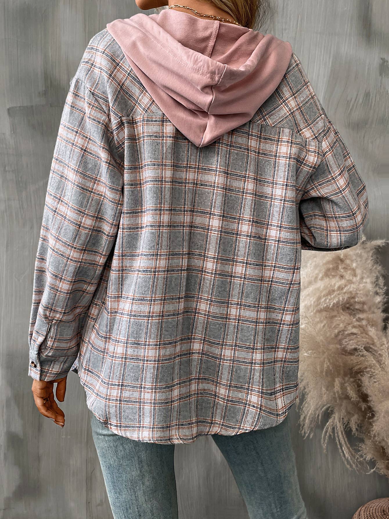 CASUAL FASHION OVERSIZE PLAID SHIRT