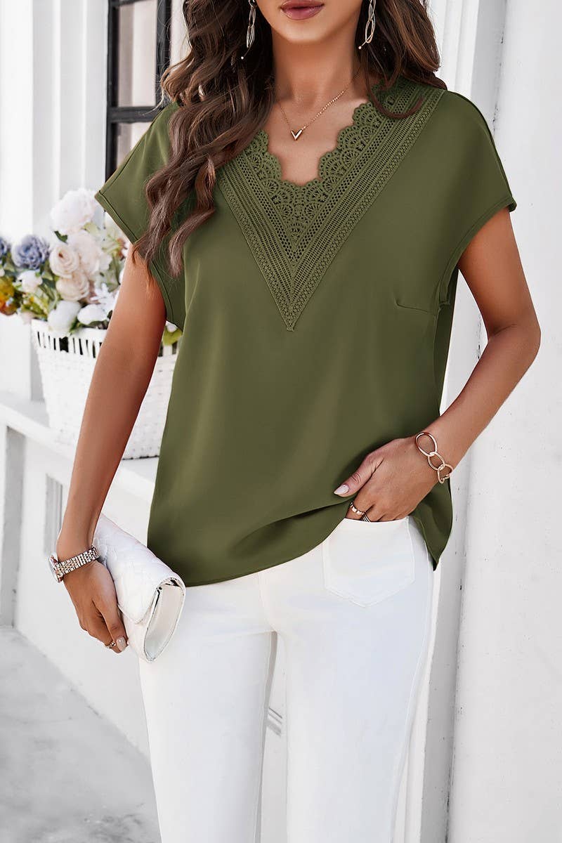 CWTTS1303_CASUAL COMMUTER V-NECK SHORT-SLEEVED T-SHIRT