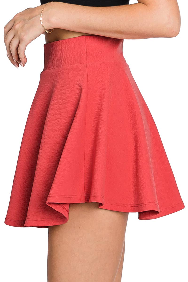 CWBSS105_High Waisted Skirt Mini A-Line Flared Skater Skirt