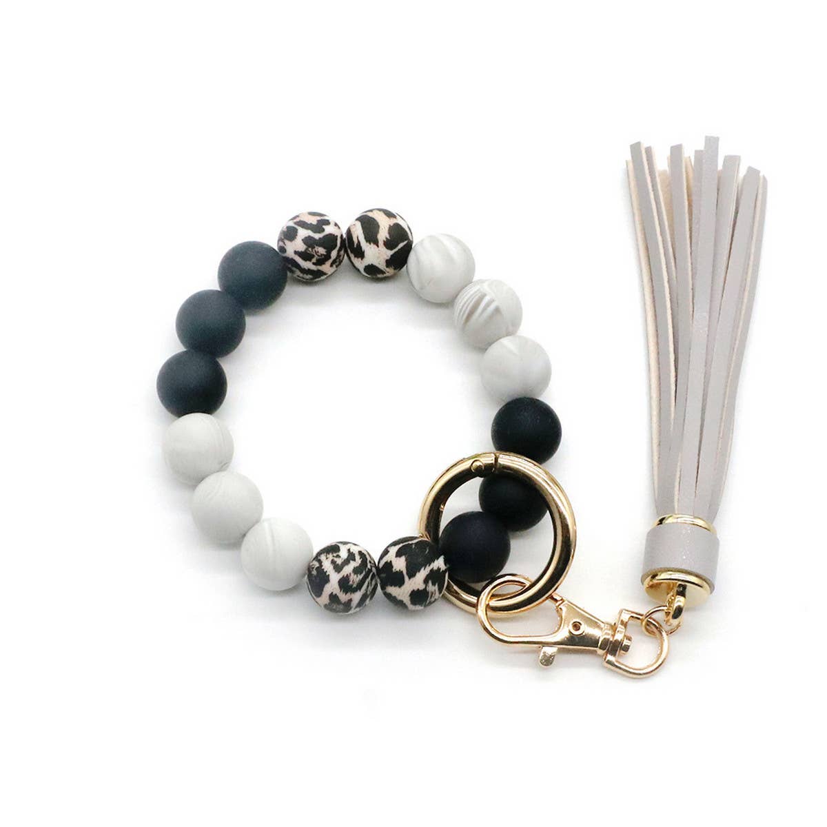 CAMOUFLAGE SILICONE BEAD BRACELET KEYCHAIN_CWMM1568
