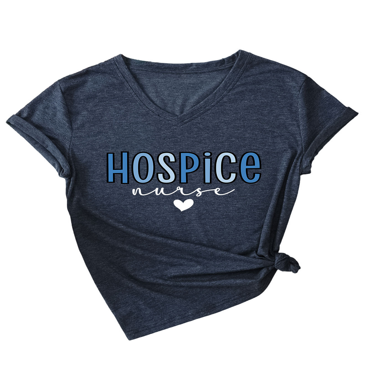 Heart Print V-Neck Tee ? Women¡¯s Casual Loose