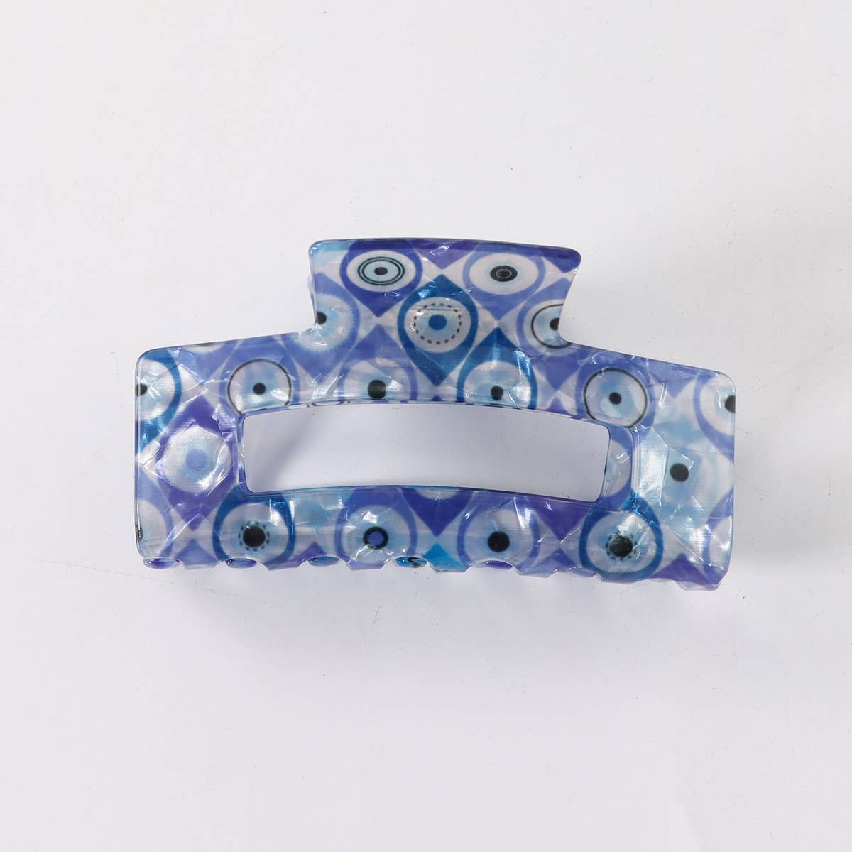CWAHA1612_RECTANGULAR PRINT BLUE SERIES HAIR CLAW CLIP