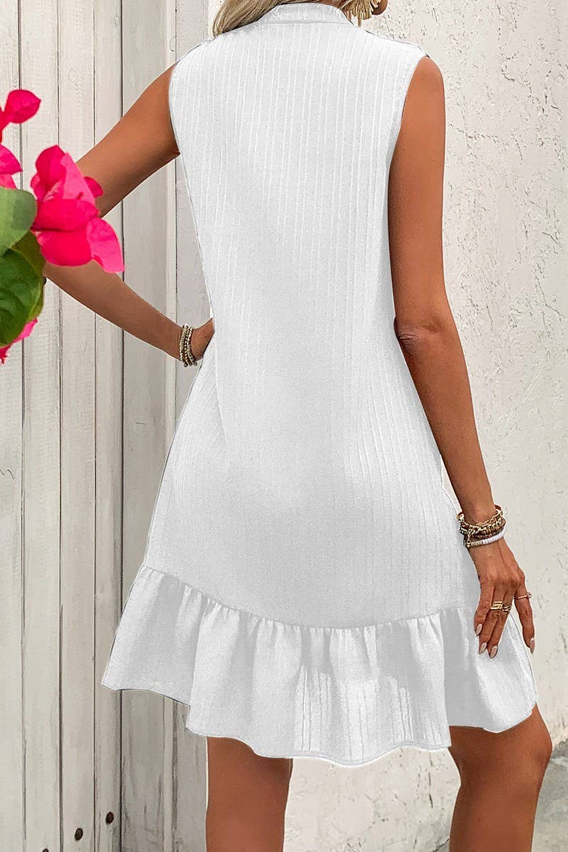 CWDSD7857_SLEEVELESS RUFFLE HEM A-LINE TANK DRESS