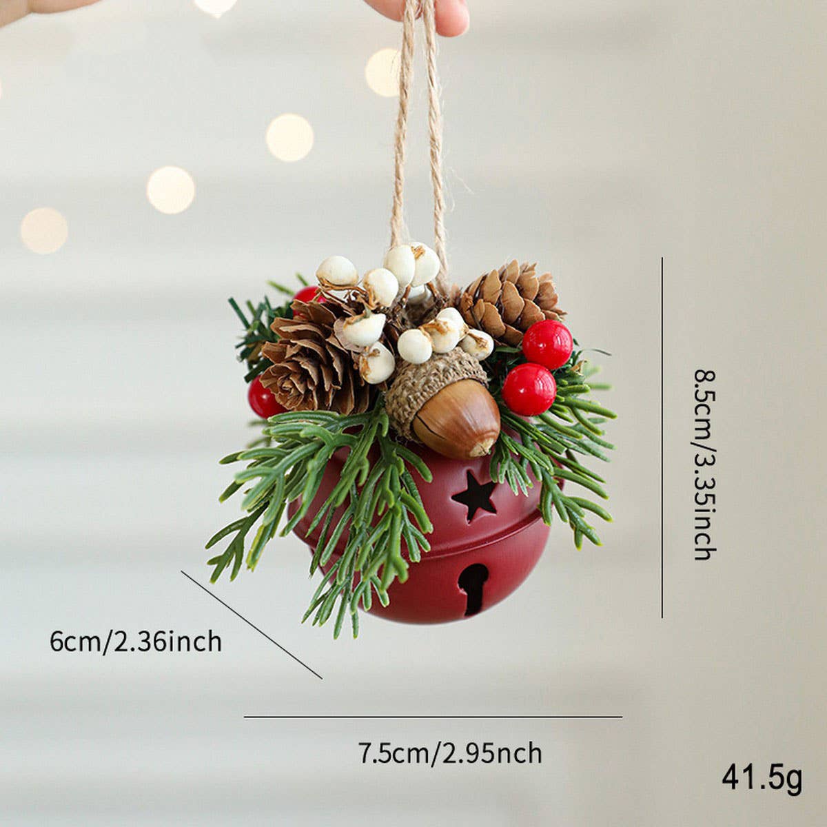 Mixed Christmas Bells Antlers Bows Pinecone Decor