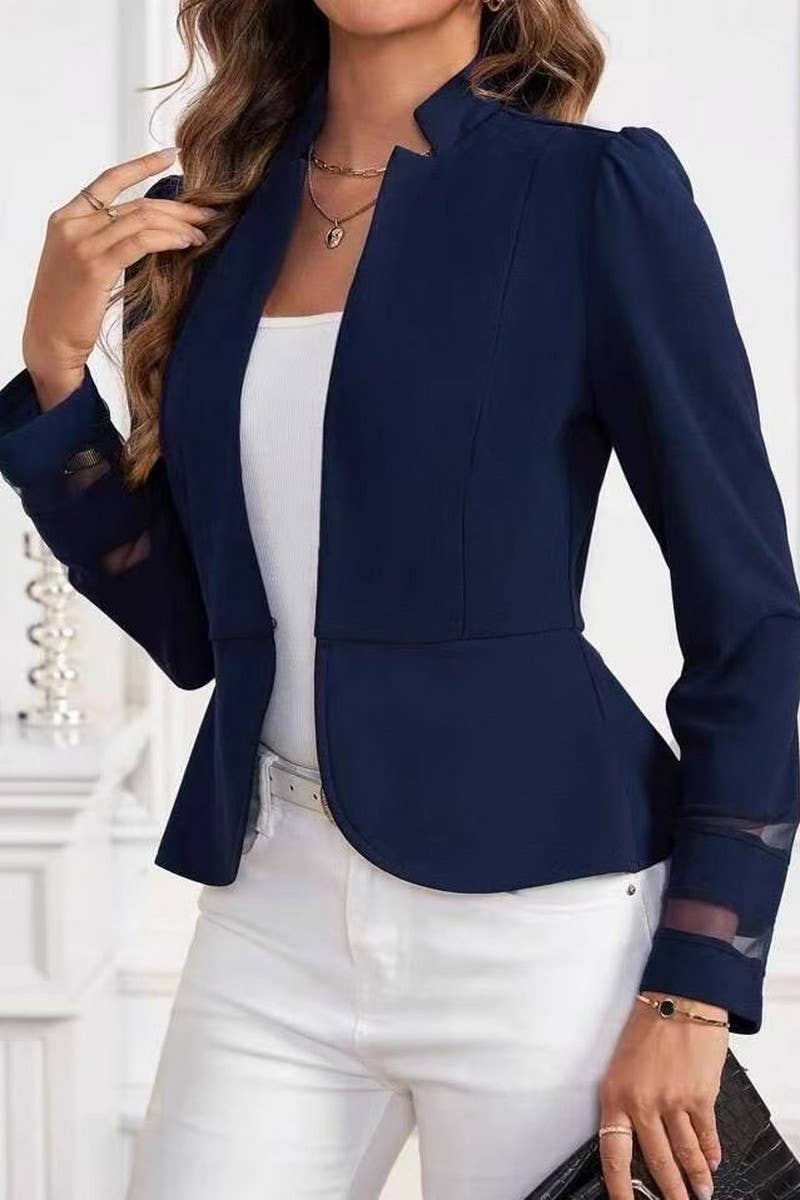 CWOJA1740_FASHIONABLE SLIM FIT OPEN-FRONT JACKET