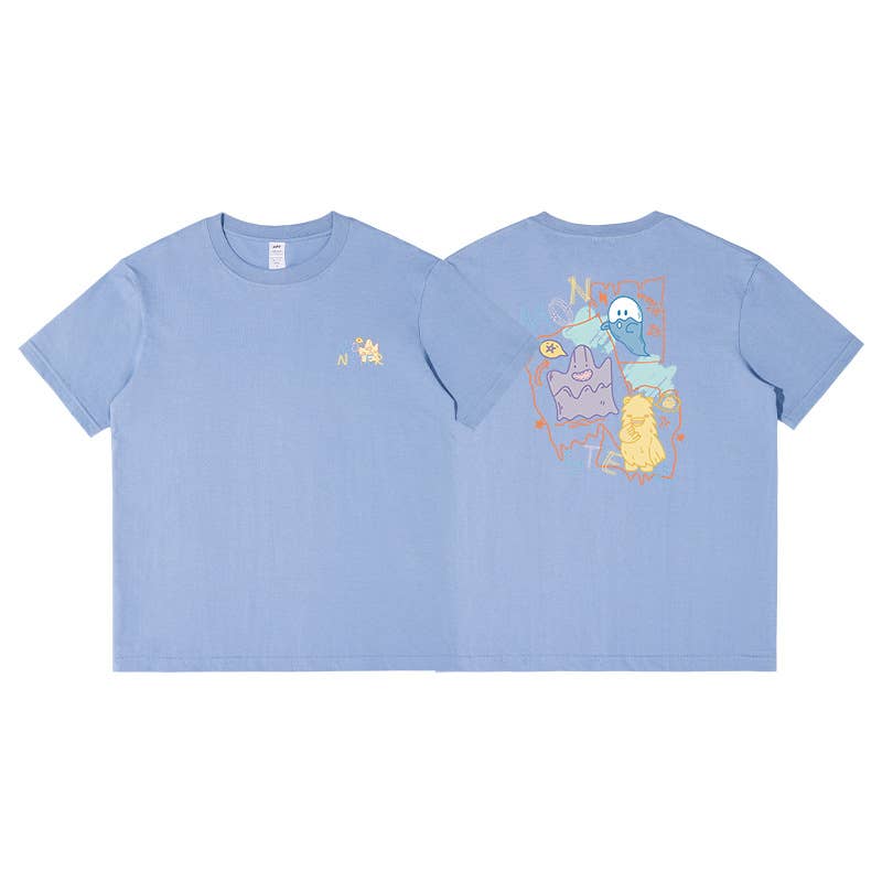 CWTTS0939_ALPHABET ANIMAL PRINT ROUND NECK CASUAL T SHIRT