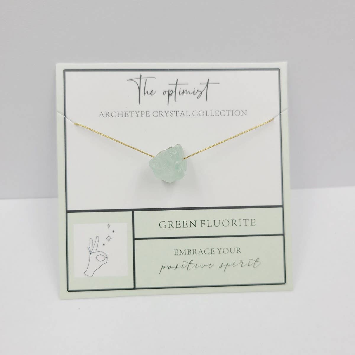 NATURAL STONE PENDANT NECKLACE WITH CARD
