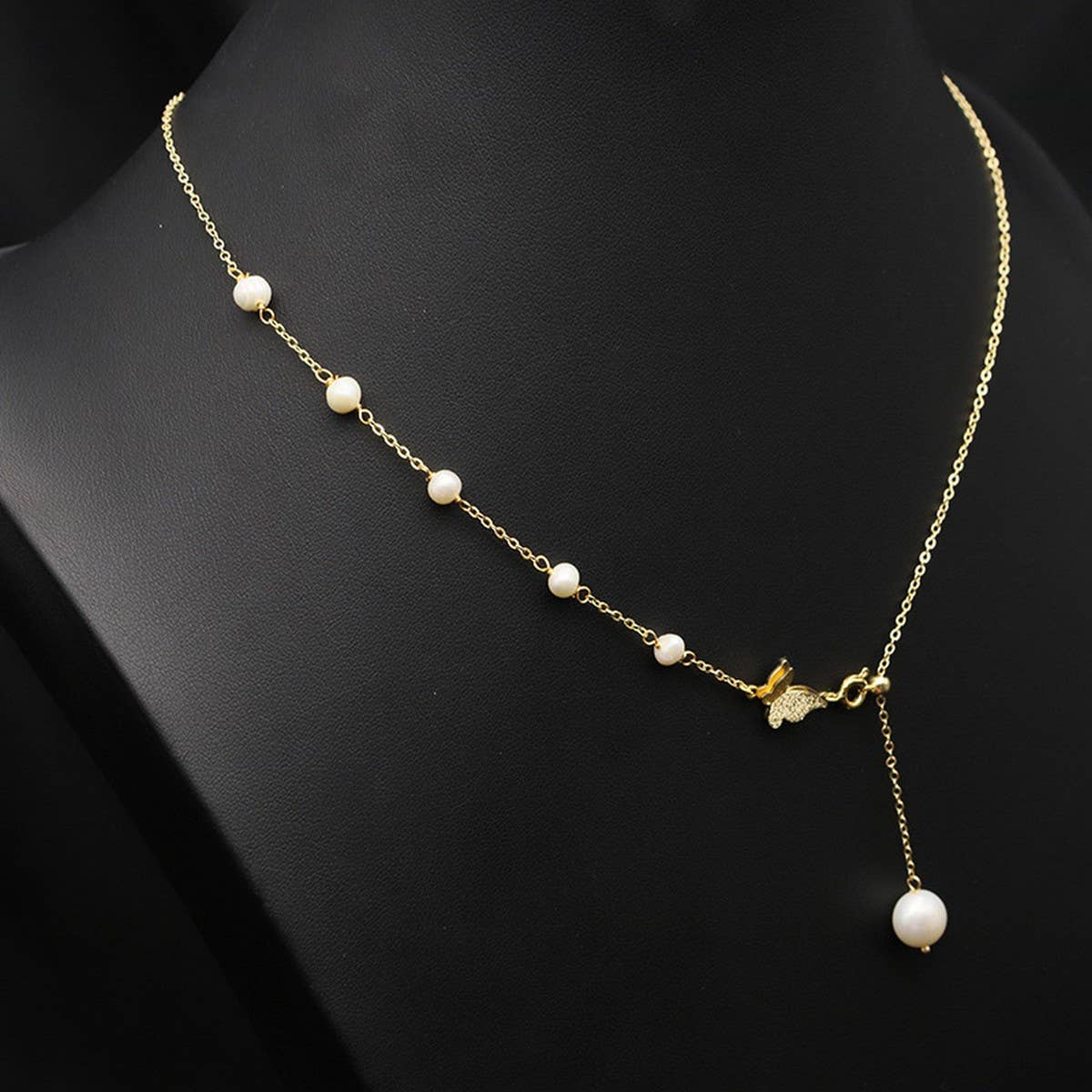 SIMPLE AND ELEGANT HIGH-END BOW PEARL NECKLACE
