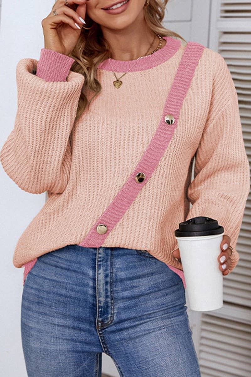 CWOSWL1724_Crew Neck Long Sleeve Pullover Sweater