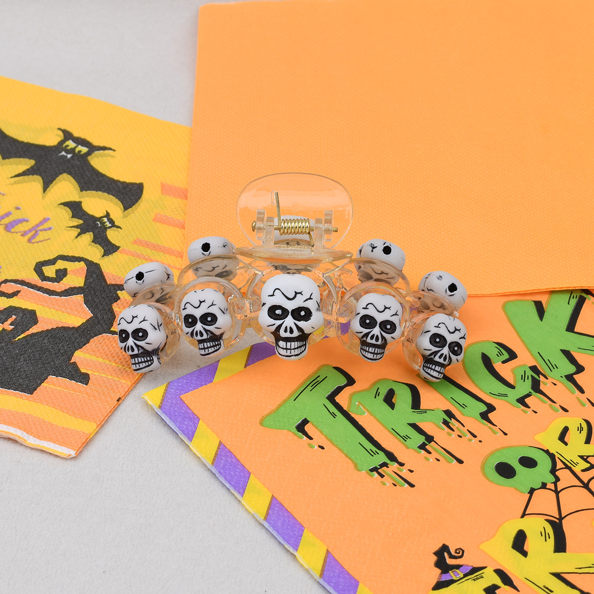 Halloween Pumpkin & Witch Hat Hair Claw_CWAHA1464