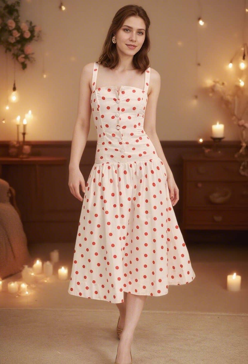 CWDMD6384_POLKA DOT SPAGHETTI STRAP BODYCON MAXI DRESS