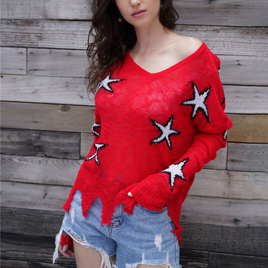 CREW NECK JUMPER GEOMETRIC LOOSE SWEATER