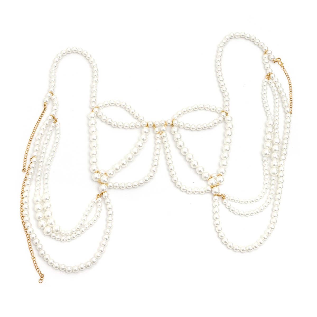 IMITATION PEARL HOLLOW TASSEL BODY CHAIN