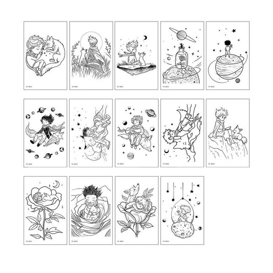Prince Boy Rose Fox Planet Tattoo Stickers_CWMM8267