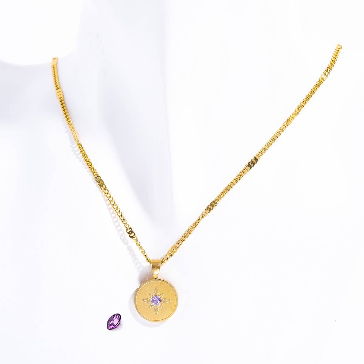 Stainless Steel 12 Birthstone Necklace_CWMM5587