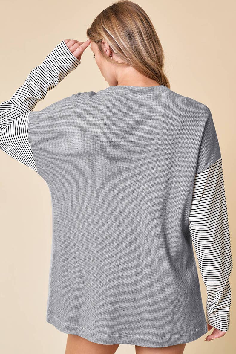 CASUAL STYLE MATCHING STRIPED PRINTED KNITWEAR