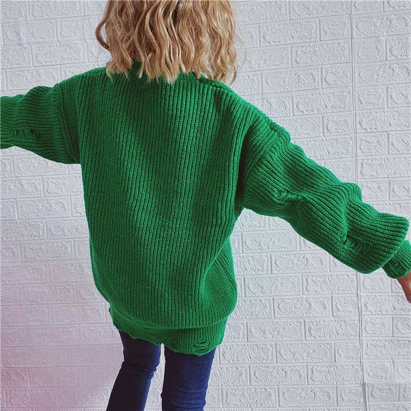 WOSWL1296_Crew Neck Pullover Casual Long Sleeve Sweater