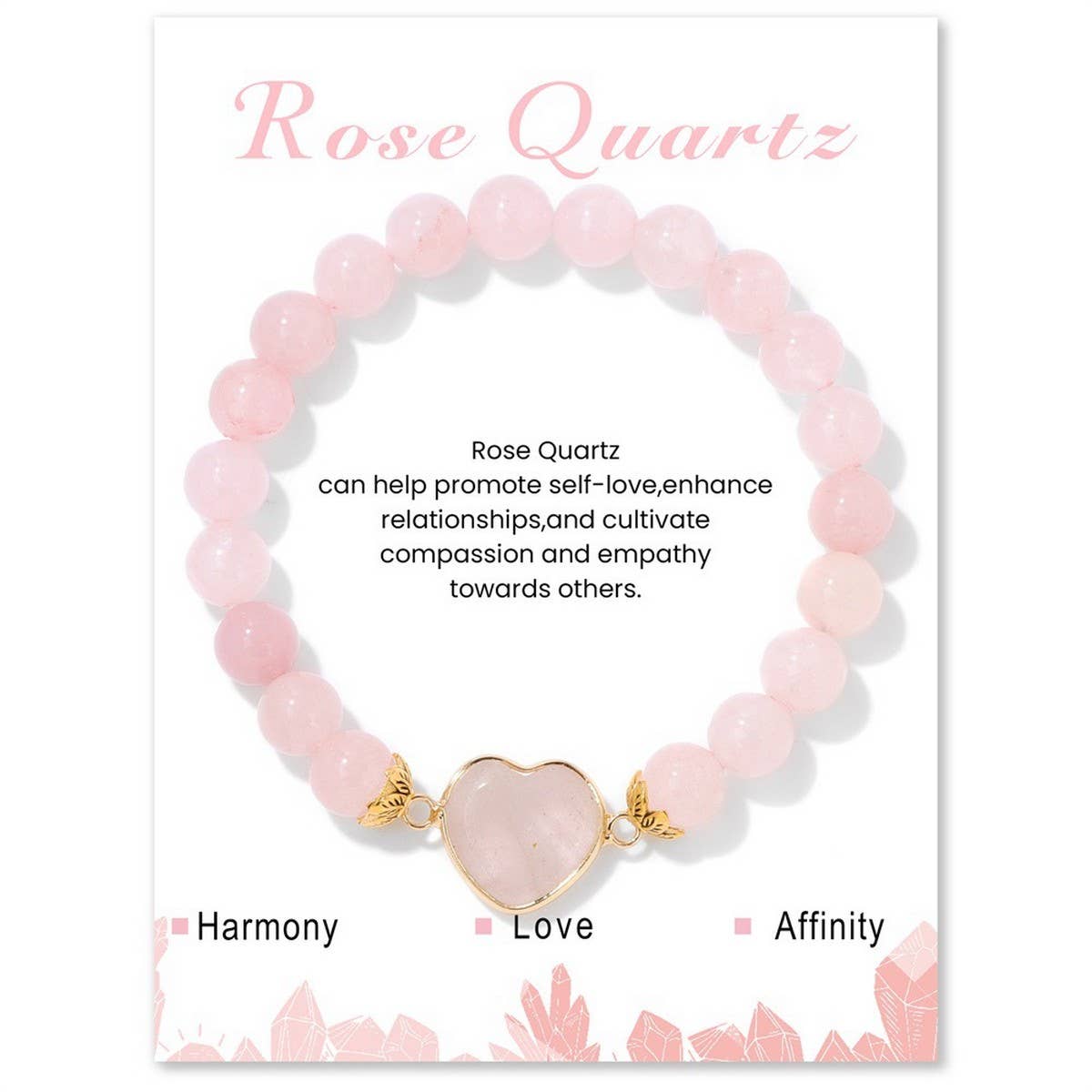 FASHIONABLE HEART STONE BEADED BRACELET