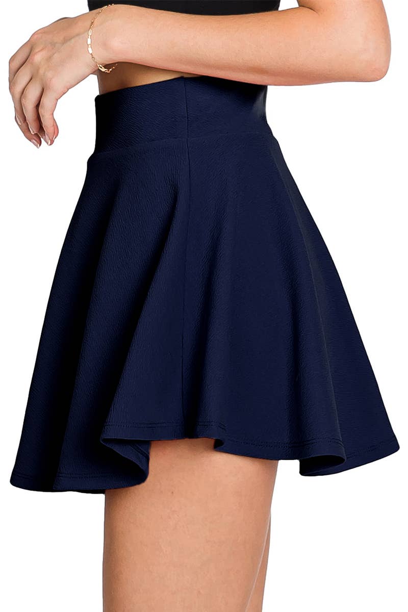 CWBSS105_High Waisted Skirt Mini A-Line Flared Skater Skirt
