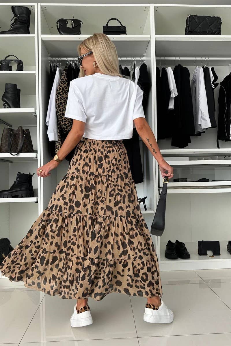 CWBLS0611_NEW AUTUMN LEOPARD PRINT SWING SKIRT