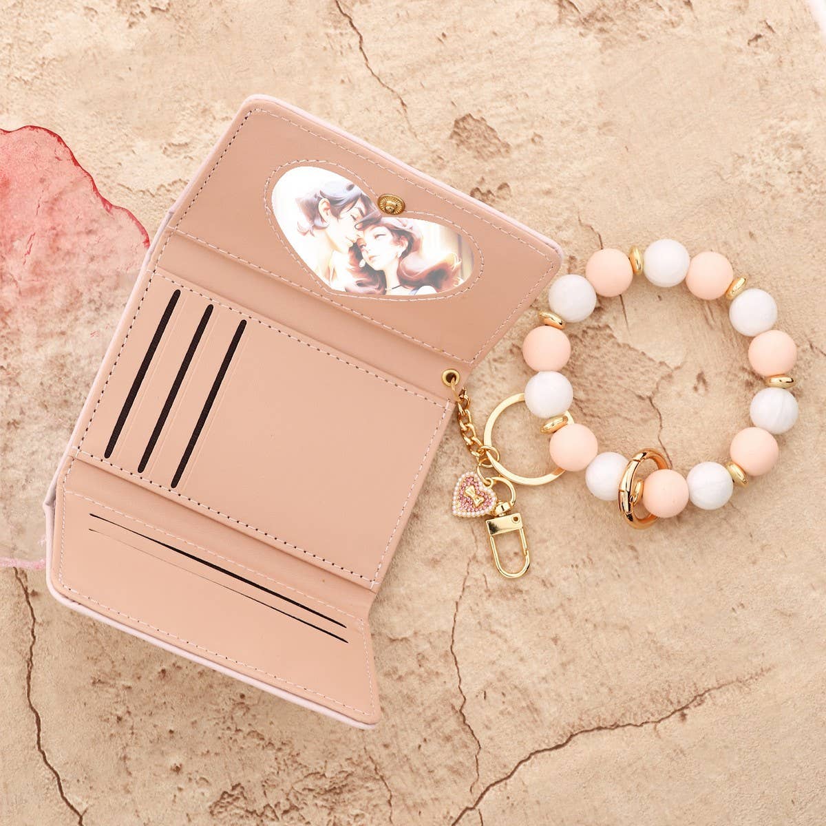Korean Bow Trifold Wallet with Heart Design_CWAB4968