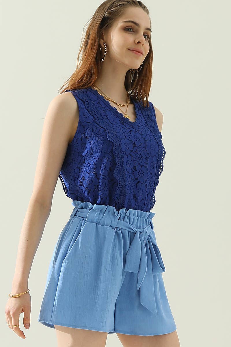 CWBSP155_HIGH WAIST PANTS WITH BELT AND SLANT POCKETS