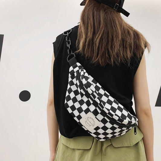 RETRO CLASSIC CONTRAST PLAID SHOULDER BAG_CWAB1605